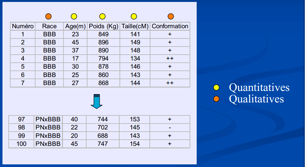 Figure 5… : Exemples de variables quantitatives et qualitatives